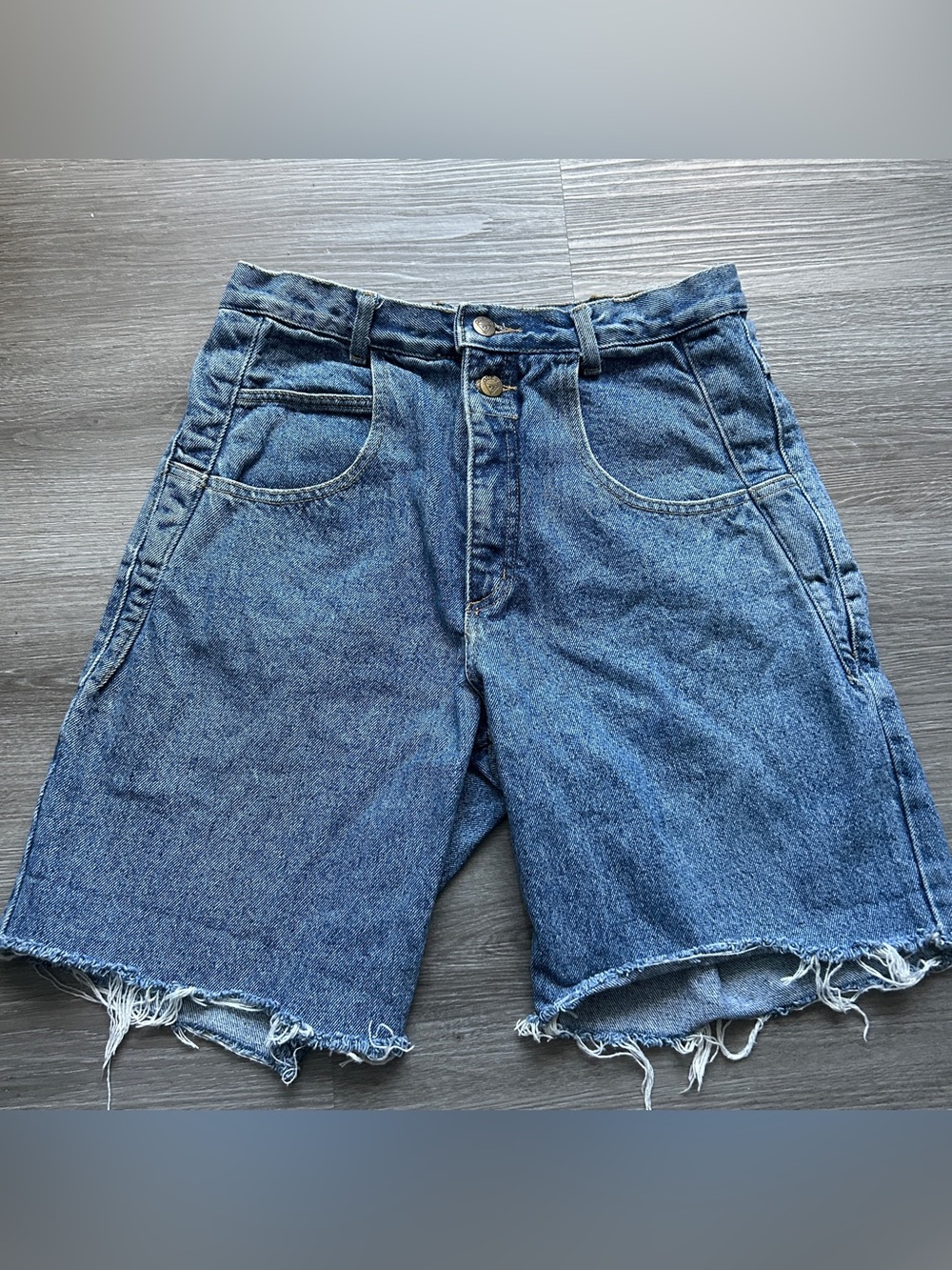 Vintage Guess Cut off Jorts Shorts Mens 30” Blue Denim Distressed frayed edge